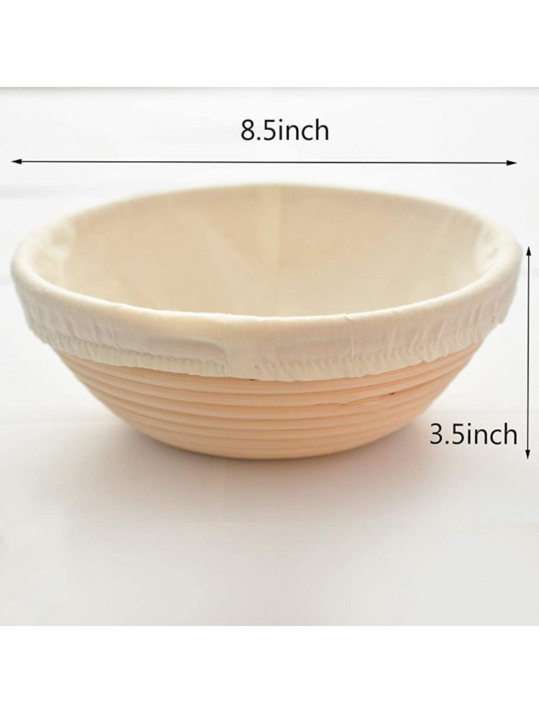 FORSUN Round Bread-Banneton-Proofing-Rising-Basket Rattan Brotform Bread Dough Set 8.5 inch for Home Bakers - BER0IG82B