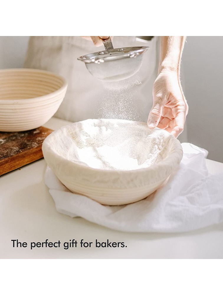 Kookyn 9 Inch Bread Banneton Proofing Basket Sourdough Baking Bowl Gift for Bakers Proving Baskets for Sourdough Proofer Bowl with Liner - B0PSF00IF