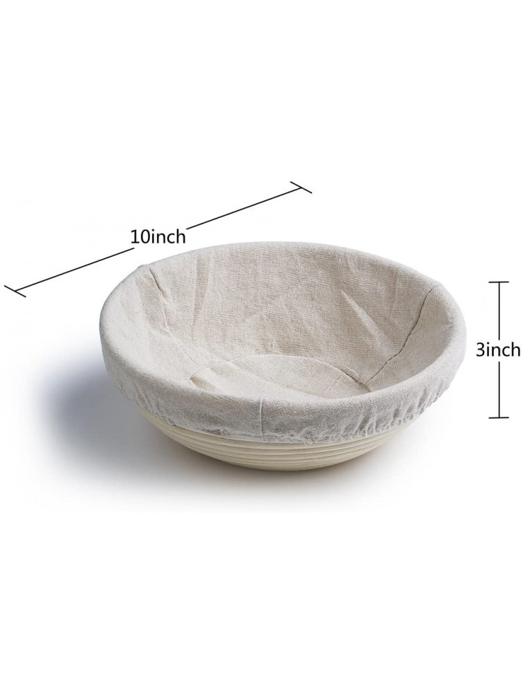 M JINGMEI Banneton Proofing Basket 10 Round Banneton Brotform for Bread and Dough [FREE BRUSH] Proofing Rising Rattan Bowl + FREE LINER 1000g dough - B8KQMWO1Z