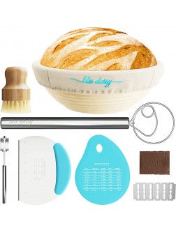 Professional Bread Proofing Basket Set 6PCS 9inch Round Banneton Proofing Basket Kit with Stainless Steel Bread Lame & Danish Dough Whisk Banneton Basket with Scraper & Cutter Sourdough Bread Baking Supplies - B129ZSFCQ