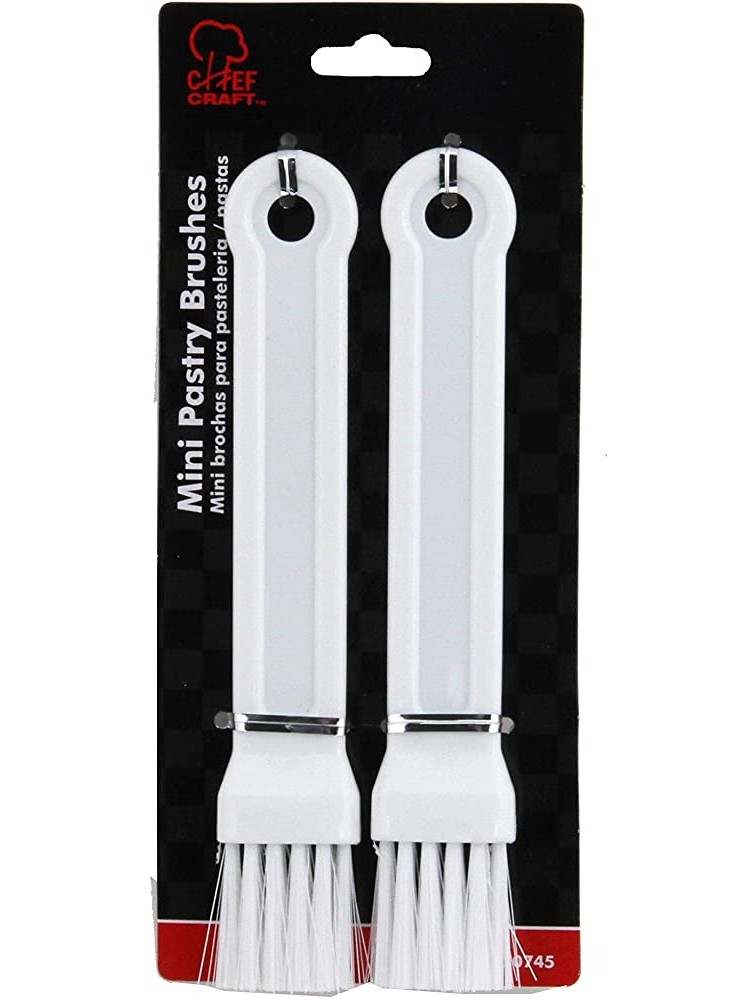 Chef Craft Select Plastic Mini Pastry Brush 6.75 inch 2 piece set White - BR4SUAYYQ