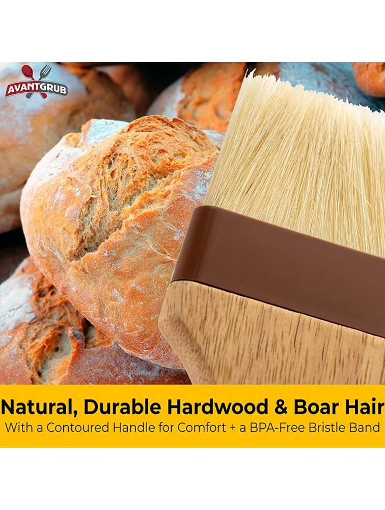 Durable Hardwood 1 2 3in Boar Bristle Pastry Brush Set. Grill and Kitchen Flat Brushes for Basting Meat Spreading Butter BBQ Sauce or Marinades. Chef Quality Cooking Baking or Grilling Tools - BGZDL2G4C