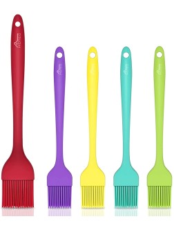 HOTEC Silicone Heat Resistant Marinading Meat Grill Basting Pastry Brush for Oil Butter Sauce Sausages Desserts Turkey Baster Grill Barbecue Multicolor - BMUG58C5L