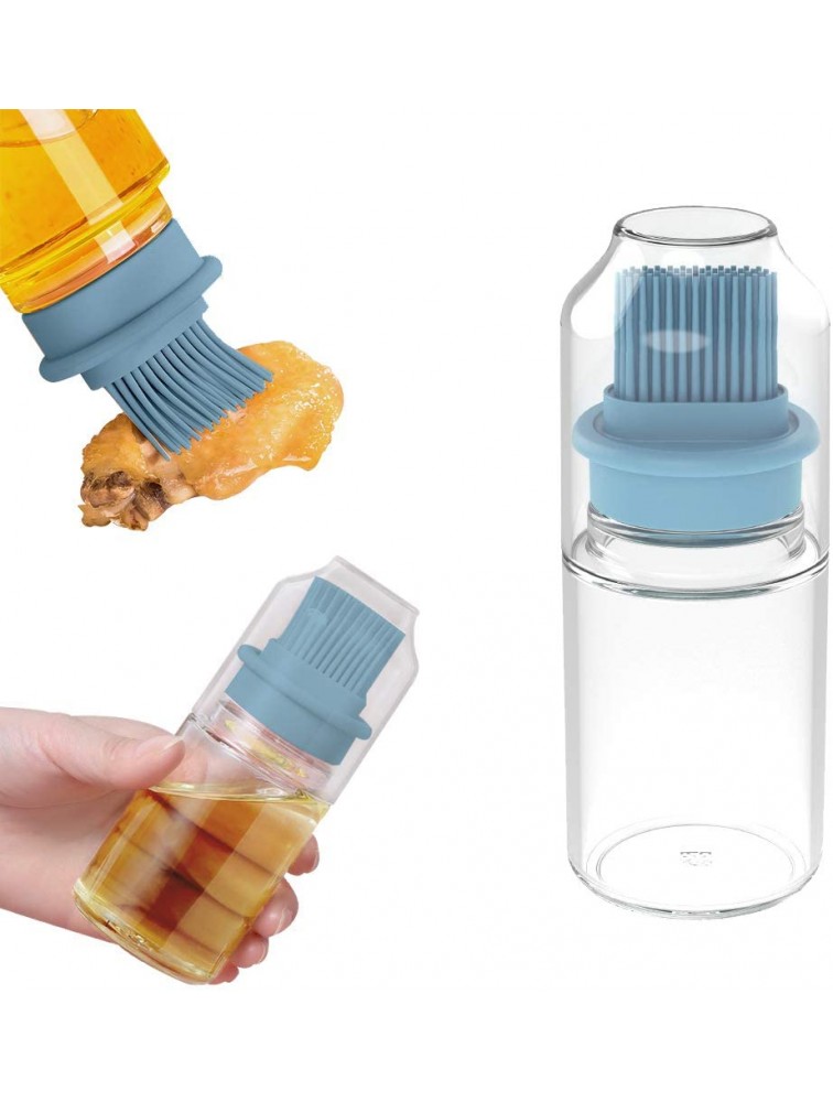Oil Bottle Brush Bottle Baster Brush for BBQ,Silicone Oil Brush,Olive Oil Vinegar Salad Dressing Dispenser BottleBlue） - B5NGID76B
