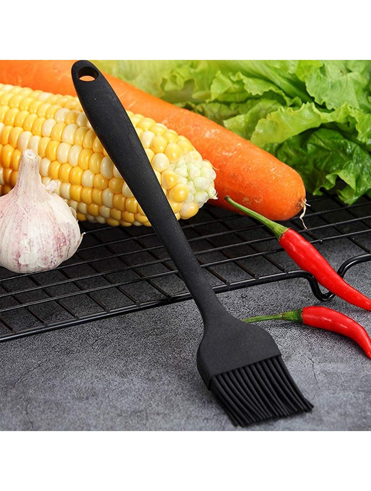 Silicone Pastry Brush Set | 2 Pack Large and Small Brushes Hygienic and Heat Resistant Kitchen Oil Brush Set for Baking Cooking Barbecue BBQ Marinating and Basting Black & Red - BA6H3K0JR