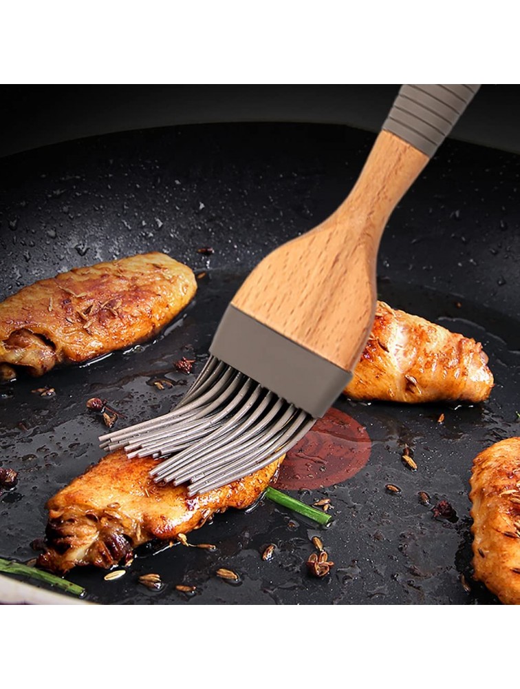 Suuker Silicone Basting & Pastry Brush Professional Heat Resistant Marinading Meat Basting Pastry Silicone Brush With Wooden Core For Oil Butter Spread Baking Cooking Barbecue BBQ Marinating - BYFU24438