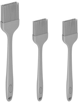 TACGEA Silicone Basting Pastry Brush Heat Resistant Kitchen Cooking Brushes for Oil Spread Sauce BBQ Baking Grilling BPA Free Set of 3 Gray - BK3RI7A1A
