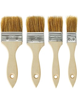 YEAJOIN Cooking Baking Brush Pastry Basting Barbecue Sauce Oil Food Brush Set with Natural Boar Bristle and Beech Wooden Handle for Baking 4PCS 1” 1.5” 1.7” 2.3” - BTC2TJK9B