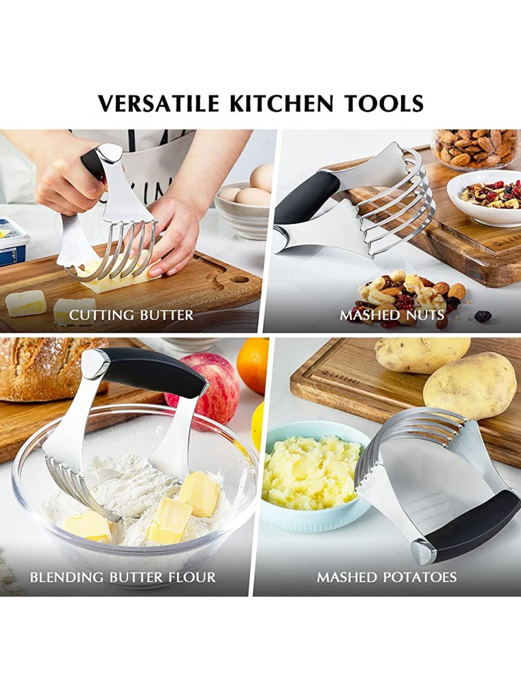 Gifbera Pastry Cutter Large Pastry Blender with Comfortable Handle & Heavy Duty Stainless Steel Blades Black - BSCV8GQCA