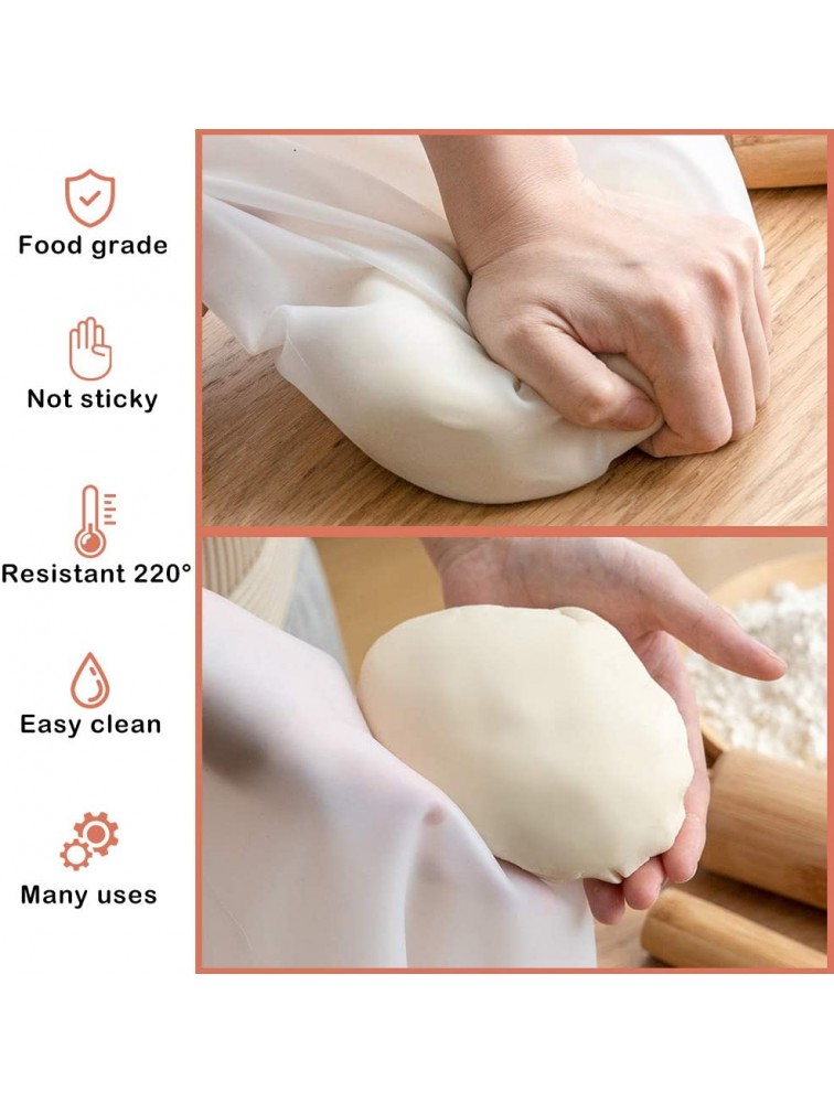 HuiYouHui Kneading Bag Silicone Kneading Dough Bag Food Grade Material Versatile Dough Mixer for Bread Pastry Pizza Tortilla Flour Mixing Bag Preservation Bag Cooking Tool - B0JUT07AY