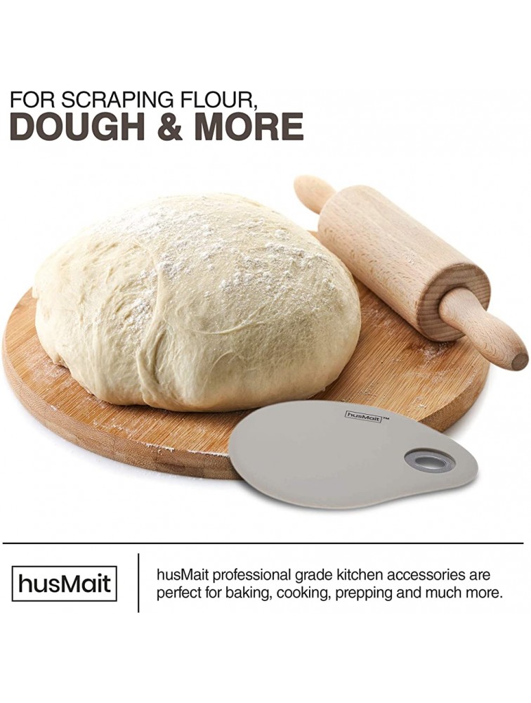 husMait Flour Scraper Set of 2 Kitchen Scrapers for Scraping Flour Dough and More - BPKMFPP8D