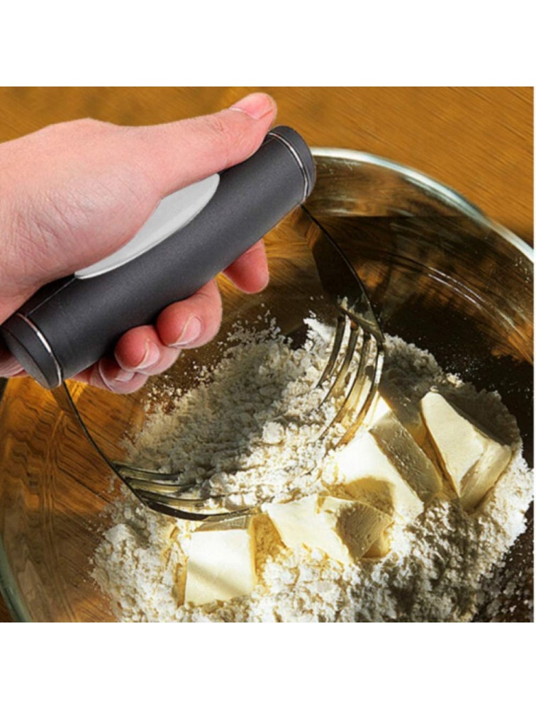 JSDOIN Pastry Dough Blender Flour Cutter Professional Pastry Mixer With Heavy Duty Stainless Steel Blades Black-Medium - BHNMA45XA
