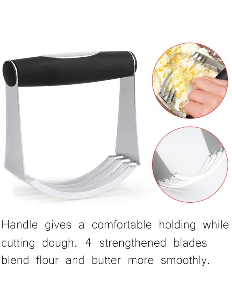 Kookia Stainless Steel Dough Tool Set- Blender,Pastry Scraper,and Cookie Cutters 5 Round +1 Fluted - B87Z2OKBE