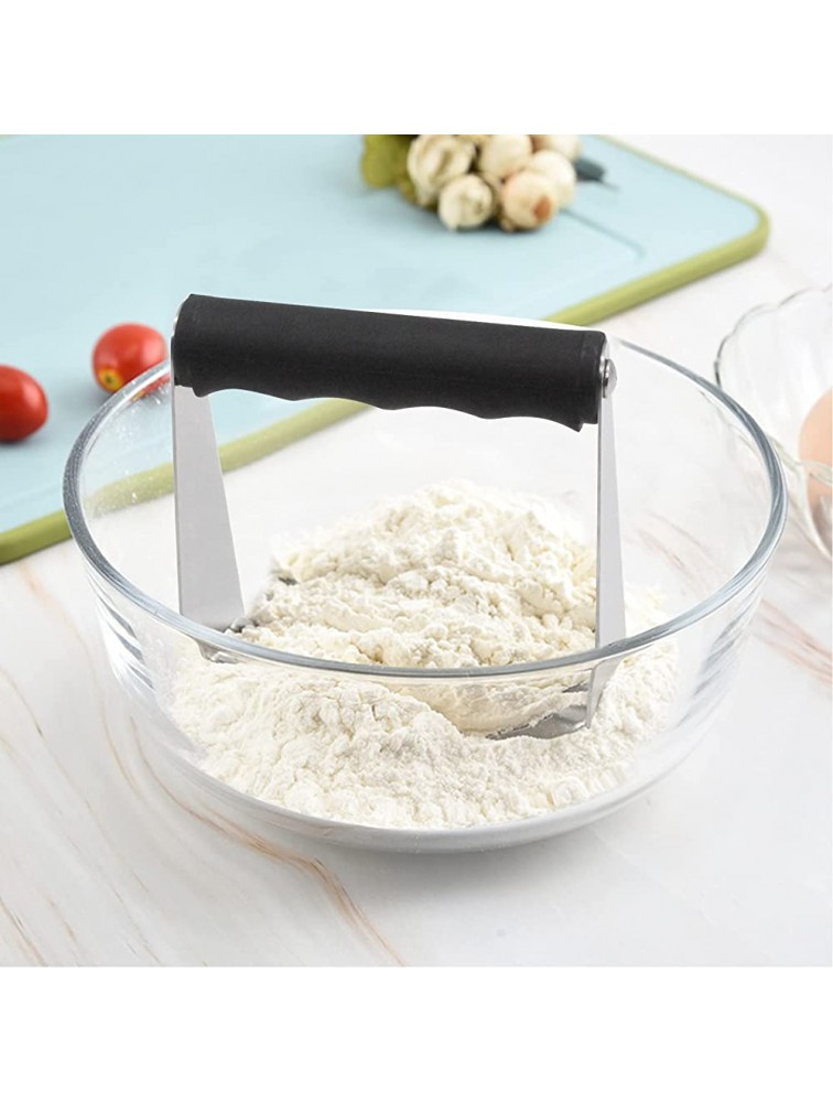 KUFUNG Dough Blender Stainless Steel Pastry Cutter Multipurpose Bench Scraper Great as Dough Cutter for Pastry Butter and Pizza Dough Smooth Baking Dough Tools Leather handle 5 Blades - BPCT32FOH