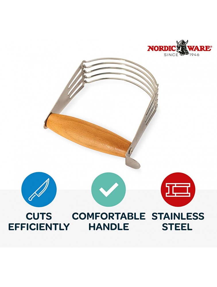 Nordic Ware Brush Pastry Blender with Beechwood Handle Stainless steel blades - BC4EDOAWM