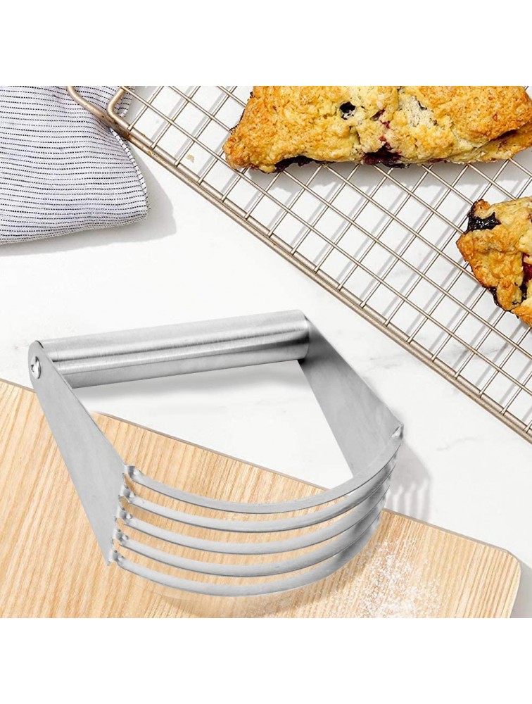 Pastry Blender Stainless Steel Dough Mixer Ergonomic Handle Safe Rustproof Thickened for Baking for Kitchen - BB1INI7TW