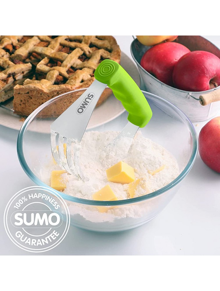 SUMO Pastry Cutter Tool Heavy Duty Stainless Steel Dough Cutter Dough Blender with Comfortable Handle Perfect for Flakey Pie Crust Dishwasher Safe Green - BETIUR3RN