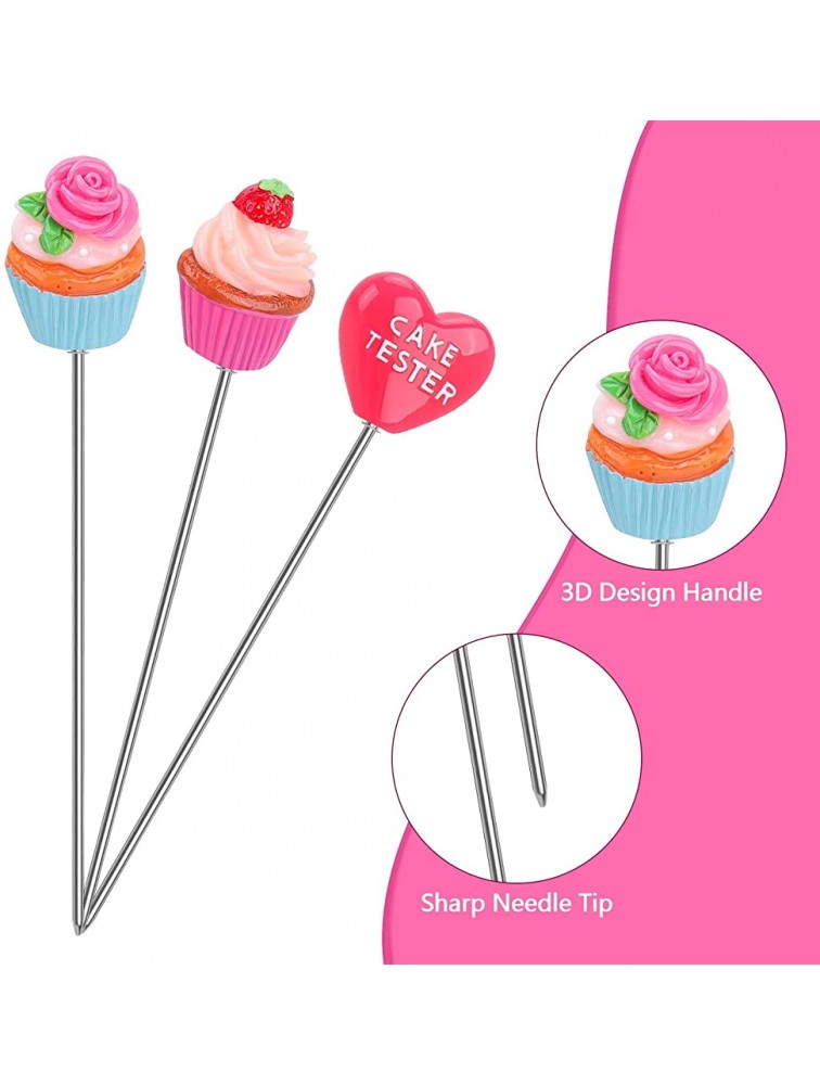 3 Pack Cake Tester for Baking Doneness Baking Tester Needle Reusable Baking Cake Testing Needles Practical 3D Head Stainless Steel Cake Tester Probe Pin for Kitchen Home Bakery Tools - BE2NZI8RO