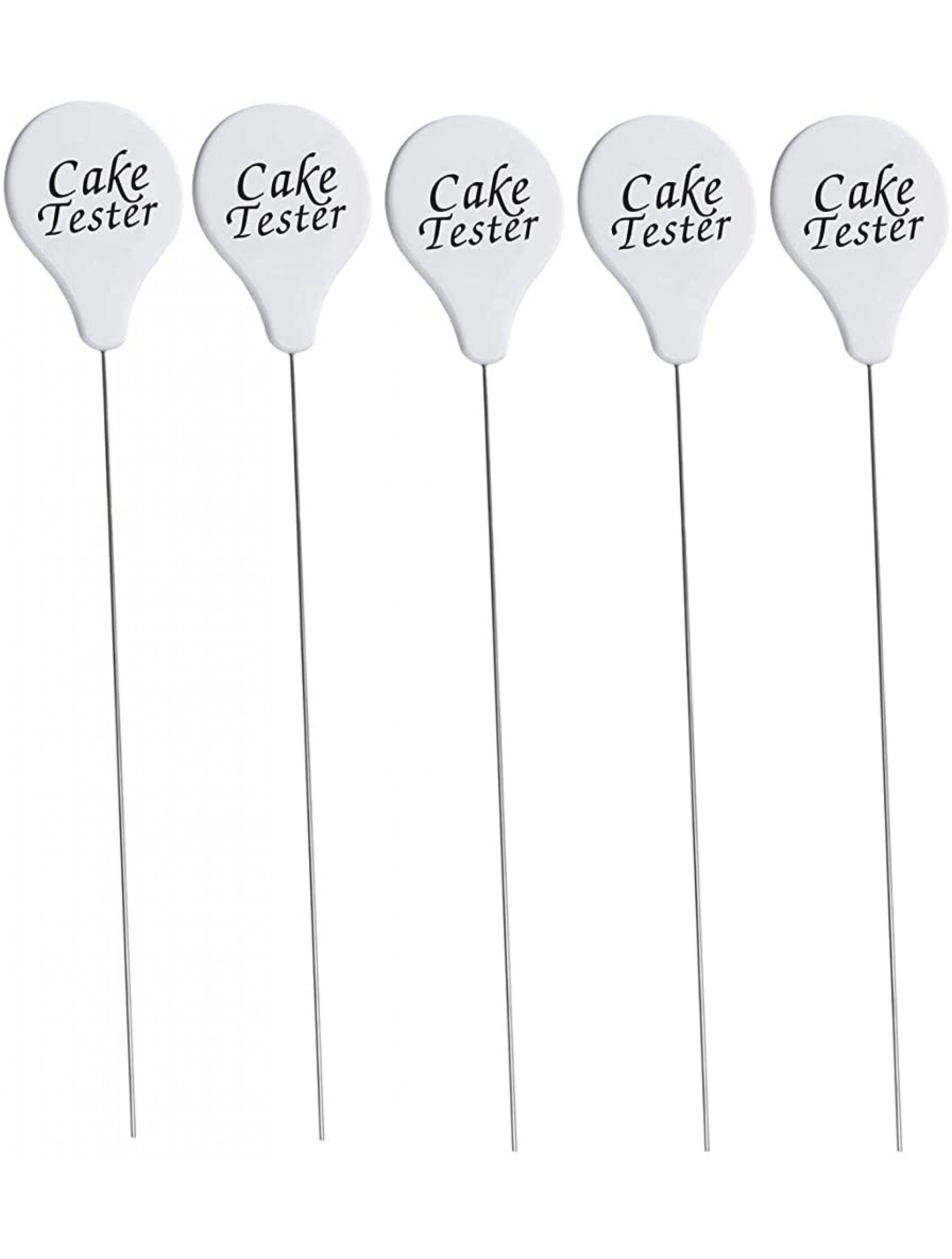 5Pcs Stainless Steel Cake Tester Reusable Metal Cake Testing Needle Sticks Skewer Probe Pin for Bread Biscuit Muffin Pancake Cake Kitchen Home Baking Tools White - BK039WEFW