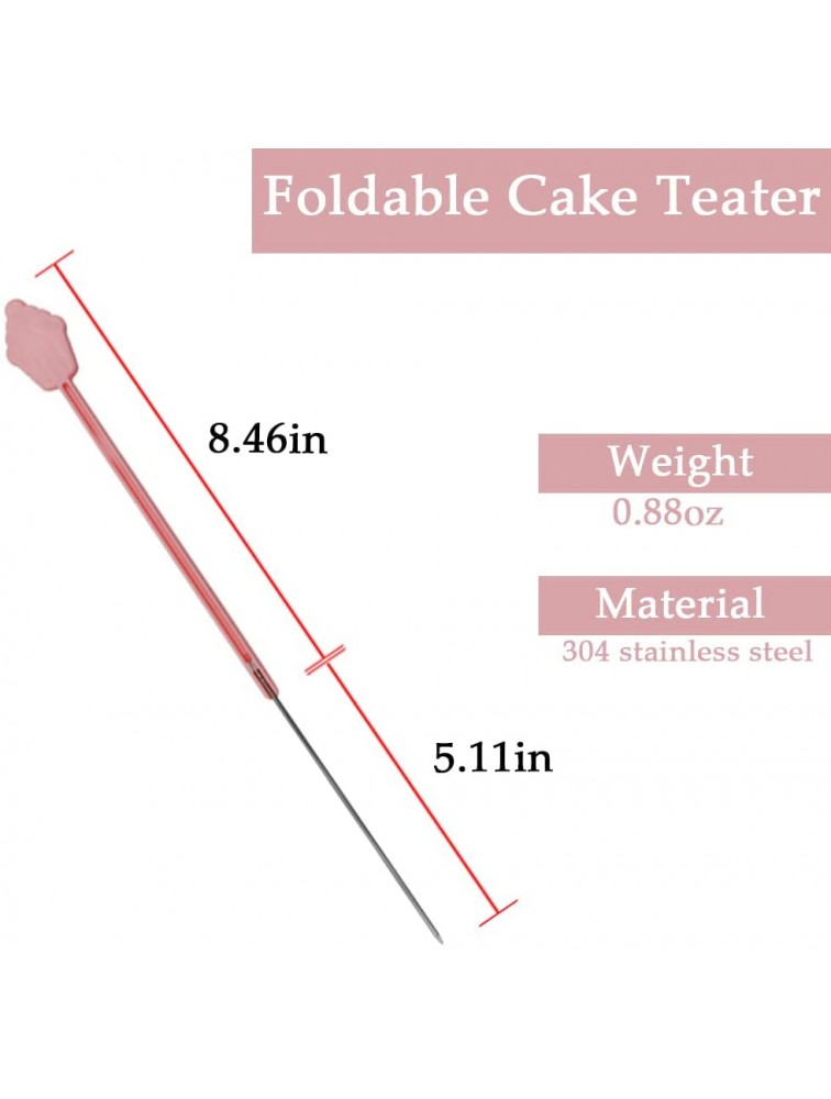 Foldable Cake Tester for Baking Doneness Stainless Steel Needle Stick Folding Pasta Muffin Bread Tester Baking Accessory Safe to Use - B5B91VLF0
