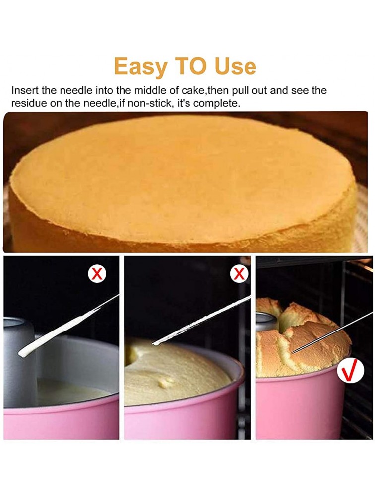 Honbay 6PCS Reusable Cake Tester Needles Stainless Steel Cake Tester Probe Skewer Baking Pick Sticks Tool for Home Bakery Muffin Bread Cake 195mm - BR2A7OGF2