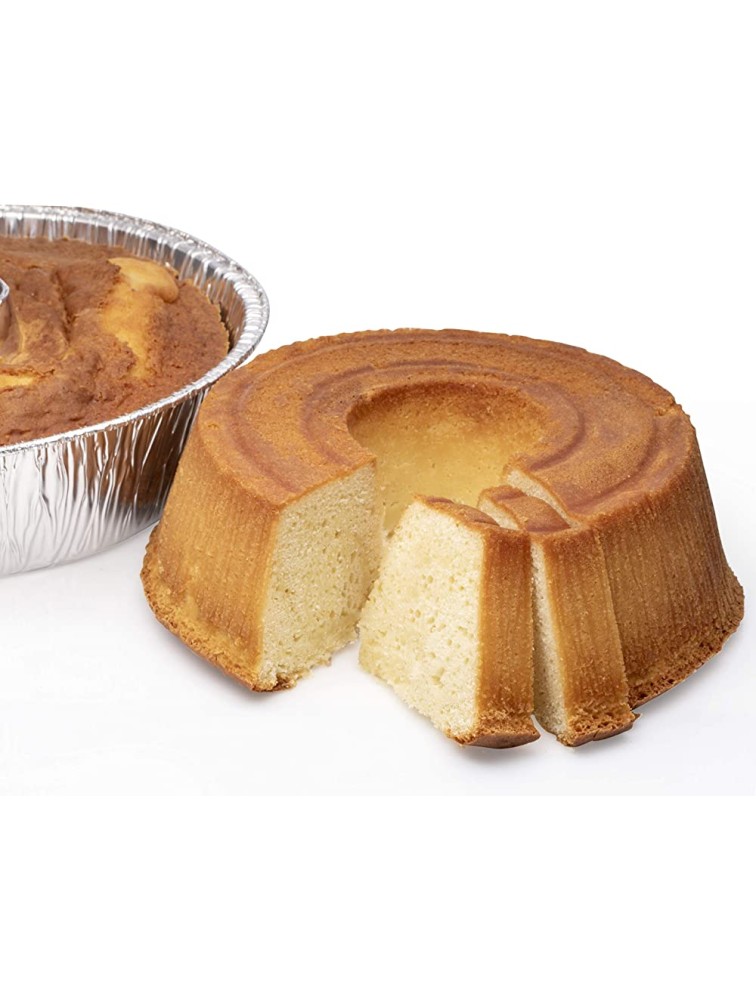 10 Disposable Round Cake Baking Pans Aluminum Foil Bundt Tube Tin Great for Baking Decorative Display Heavy Duty Aluminum Pan for Fruitcake Angel Food Cake 10 Counts - BWDVE4Q8W