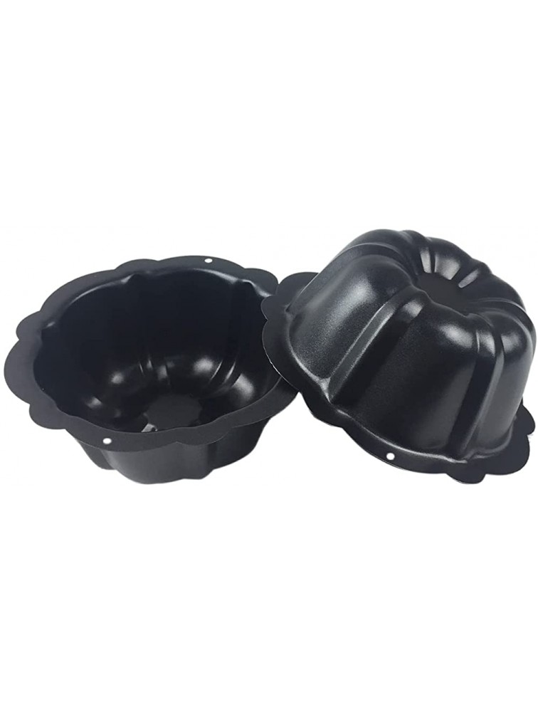 4 Inch Nonstick Mini Bundt Cake Pan Set of 4 for Baking Carbon Steel Fluted Cake Pans， Metal Round Pumpkin Shaped Cake Mould for Cupcake Muffin Brownie Pudding Black - BUZFQRSPP