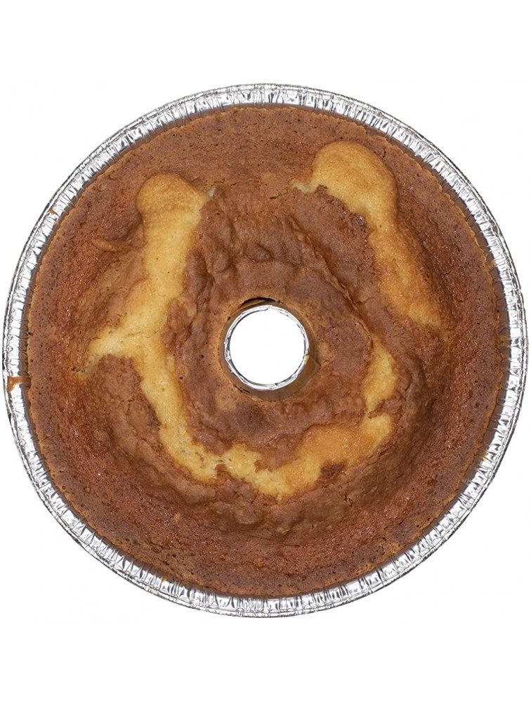 8” Disposable Round Cake Baking Pans Aluminum Foil Tube Pan Great for Baking Decorative Display Round Cake Pans for Birthdays Picnics Weddings 20 Counts - B78F4LJHK