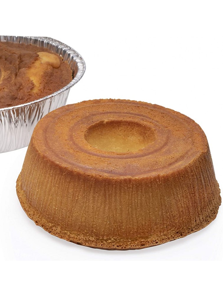 8” Disposable Round Cake Baking Pans Aluminum Foil Tube Pan Great for Baking Decorative Display Round Cake Pans for Birthdays Picnics Weddings 20 Counts - B78F4LJHK