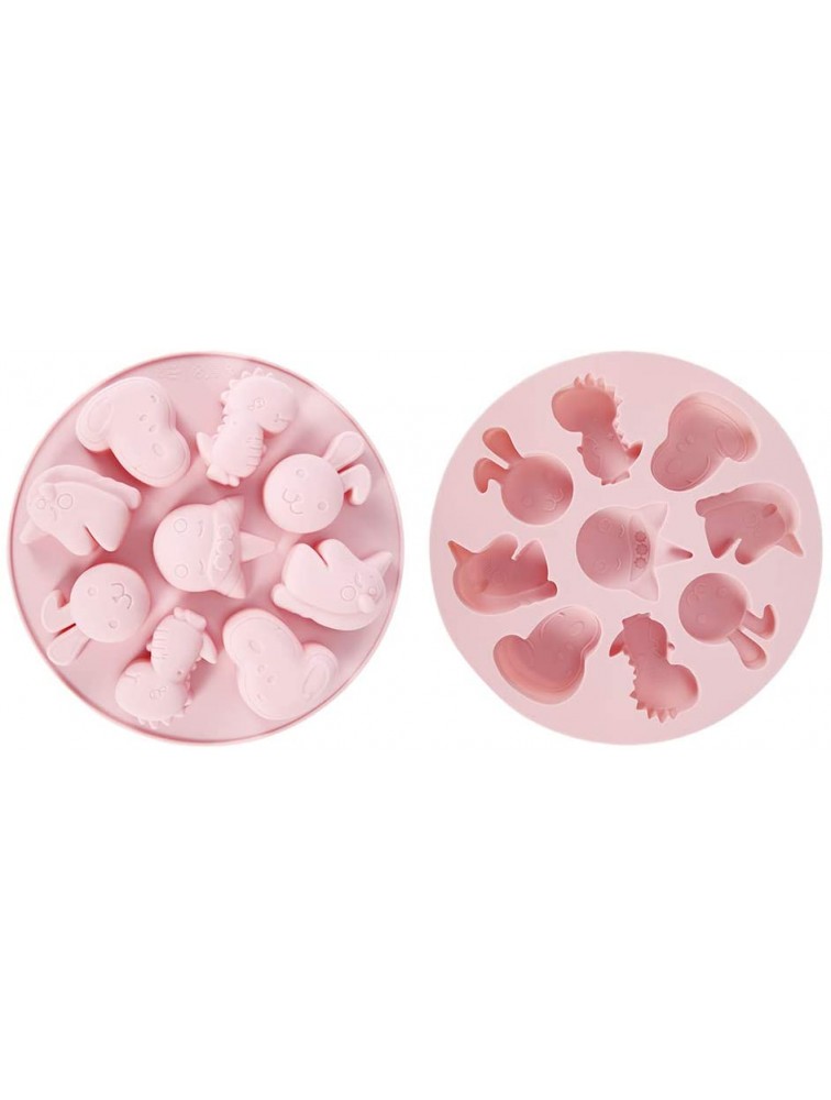 Baking Mold Non‑Stick 2pcs Durable Cake Mould Cartoon Animals Shaped Baking Tools for HomePink - B796K4M86