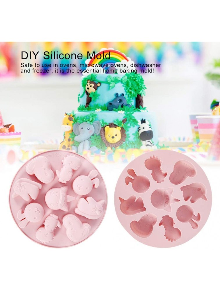 Baking Mold Non‑Stick 2pcs Durable Cake Mould Cartoon Animals Shaped Baking Tools for HomePink - B796K4M86