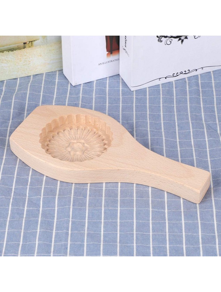 DIY Baking Mould Natural Wood Beautiful Flower Pattern Moon Cake Mold Green Been Cake Pastry Baking Mold Home#07 - B5W6CA8JG