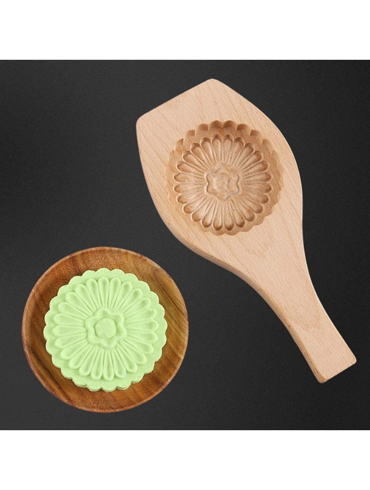 DIY Baking Mould Natural Wood Beautiful Flower Pattern Moon Cake Mold Green Been Cake Pastry Baking Mold Home#07 - B5W6CA8JG