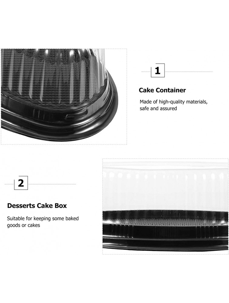 DOITOOL 10pcs Clear Cake Slice Boxes Cheesecake Pie Containers Pies Holders Dessert Cake Boxes for Mousse Cake Holder Black - B1XISTWVA