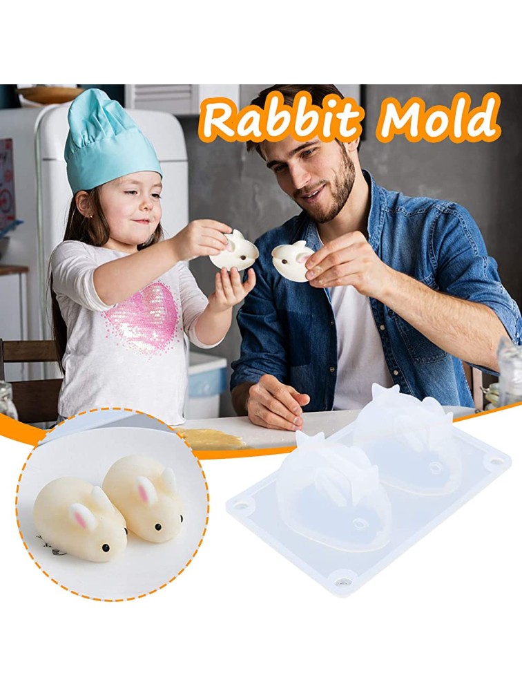 Ellymi 3D Easter Bunny Silicone Rabbit Shape Mousse Cake Chocolate Desser Silicone Mold Non-Stick Silicone Dinosaur Eggs DIY Mould for Cake Jelly Pudding Easter Handmade Soap - BYPFU80XE