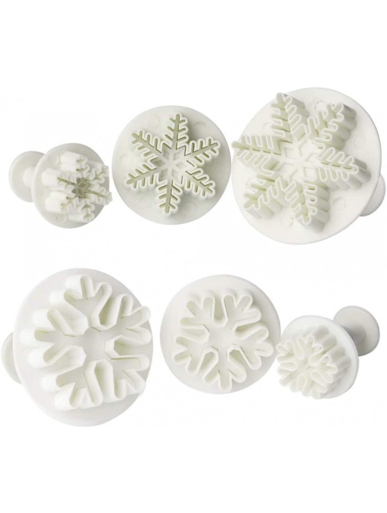 EXCEART 6pcs Snowflake Plunger Cutters Silicone Cookie Dessert Molds Christmas Fondant Embossing Tool Cake Cupcake Decorating Mold for Baking Random Color - BW4S48ARZ