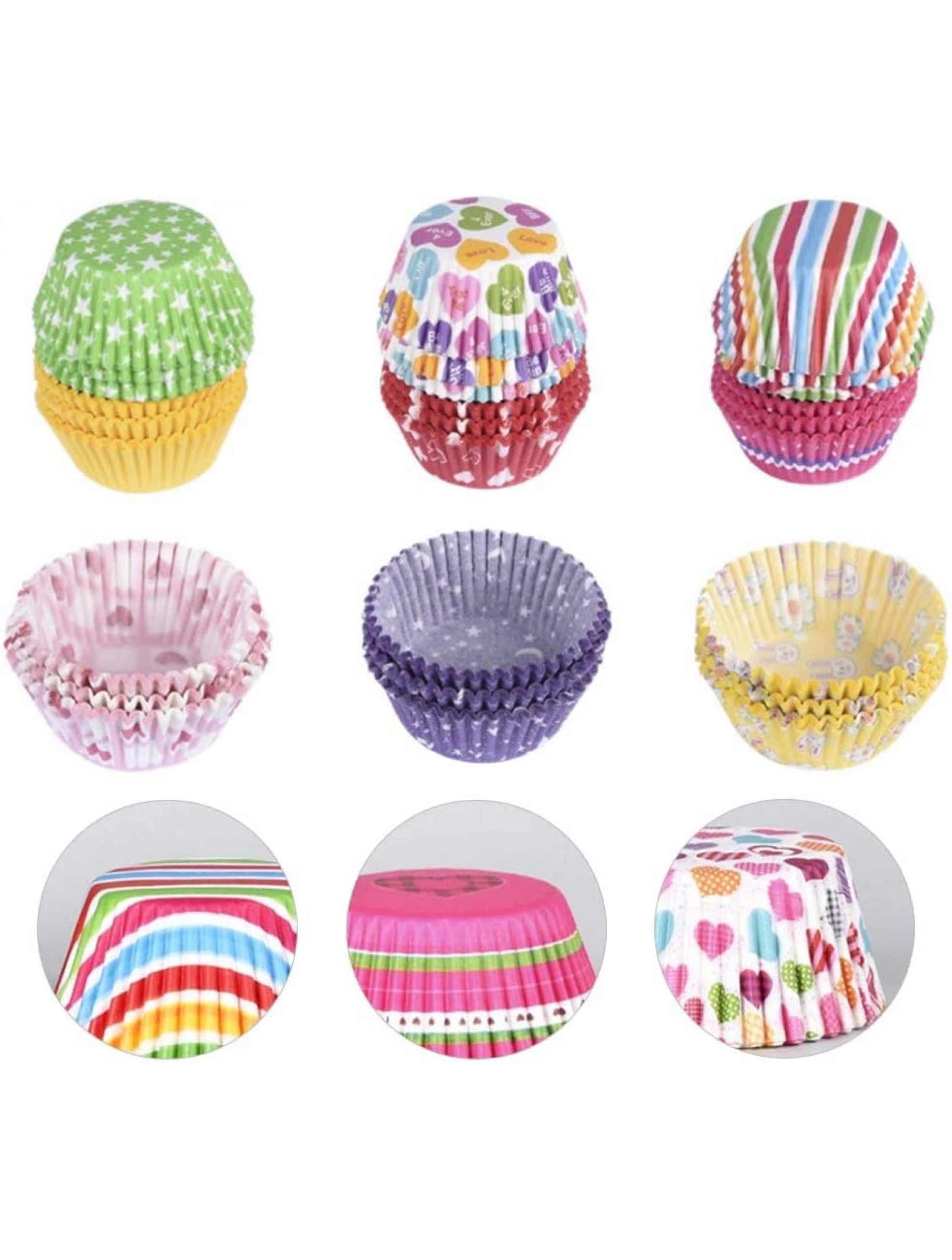 Hemoton 500Pcs Papers Cupcake Wrapper Papers Wrapper Liners Cupcake Cups Muffin Cups for Wedding Anniversary Baby Shower Birthday Party Decoration - BTVO9SVP3