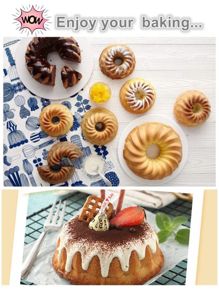 KeepingcooX Gugelhupf Style Cake Mould | Nonstick Swirl Kougolf Style Mold Ring Cake Tin 9 in - BUUB6SBAT