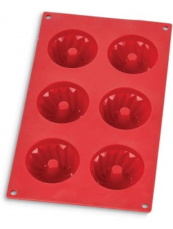 Mrs. Anderson's Baking Mini Fluted Cake Pan Makes 6 Pieces Red European-Grade Silicone - BBAPWEBOK