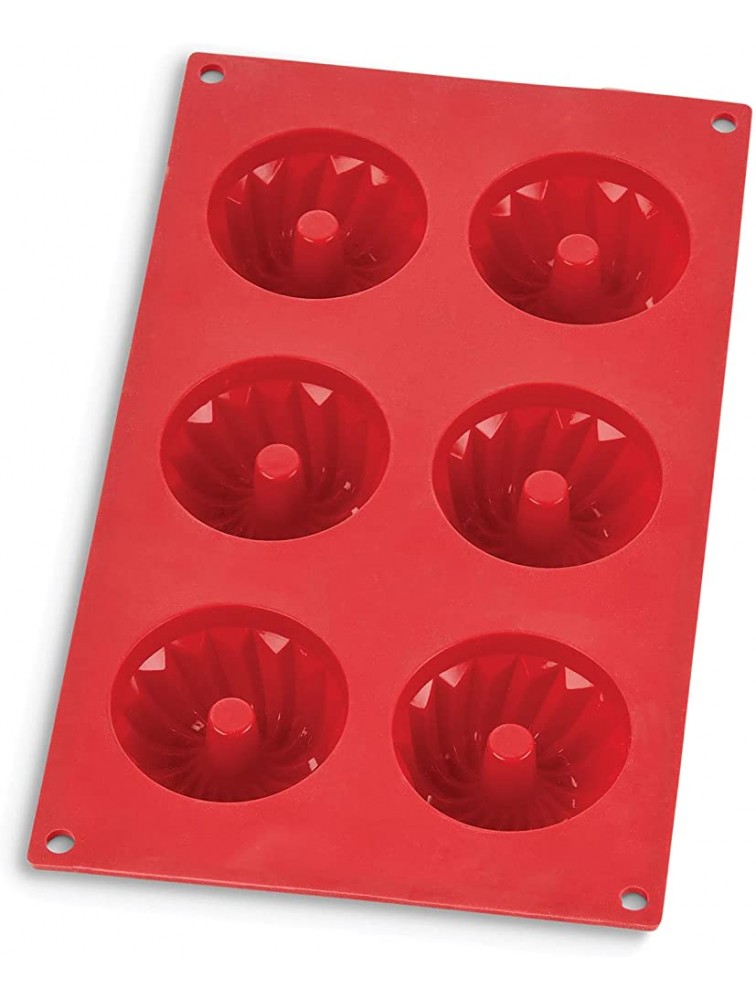 Mrs. Anderson's Baking Mini Fluted Cake Pan Makes 6 Pieces Red European-Grade Silicone - BBAPWEBOK