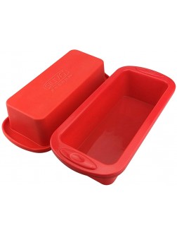 Silicone Bread and Loaf Pans Set of 2 SILIVO Non-Stick Silicone Baking Mold for Homemade Cakes Breads Meatloaf and Quiche 8.9"x3.7"x2.5" - B51OTCX1C