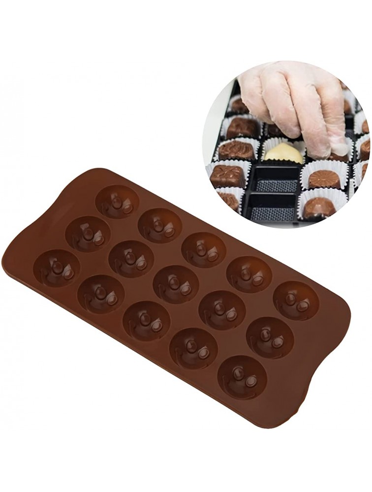 Silicone Chocolate Molds,Cute Silicone Face Shaped DIY Cand Mold Reusable,Non-Stick Easy To Use And Clean,Brown smile face - B0ZBY938C