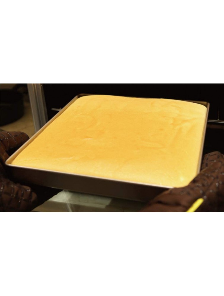 11 x 11 Inch square baking pan,Momugs Carbon Steel Cake Pan,Nonstick Square Bakeware Roasting Tray Gold - BV71ECZRL