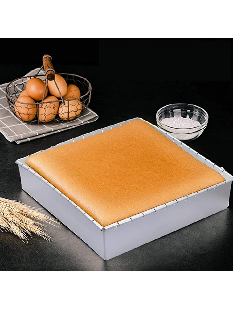 12 Adjustable Cake Mold Baking Pan Cake Tin Square Aluminum Mousse Mold Multi-Function DIY Cake Baking Mold. Integrated design No Leaking. Include 20 Pcs Baking Paper & Decorating Supplies Kits - BWRJTHB58