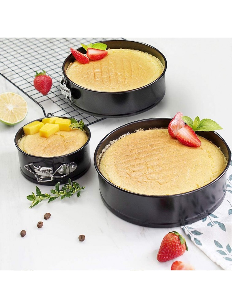 3 Pieces Set Non-stick Springform Leakproof Cake Pans Professional 4 7 9 Round Cake Mold and Baking Bakeware Set with Removable Bottom - BH9BGQEN3