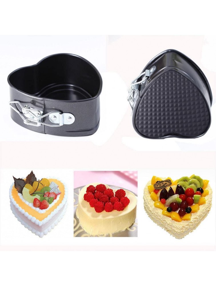 Acici Nonstick Springform Pan,2 PCS 4 Inches Heart Shape Mini Bakeware Cake Pan,4x4x2inch - B8I2G8PWJ