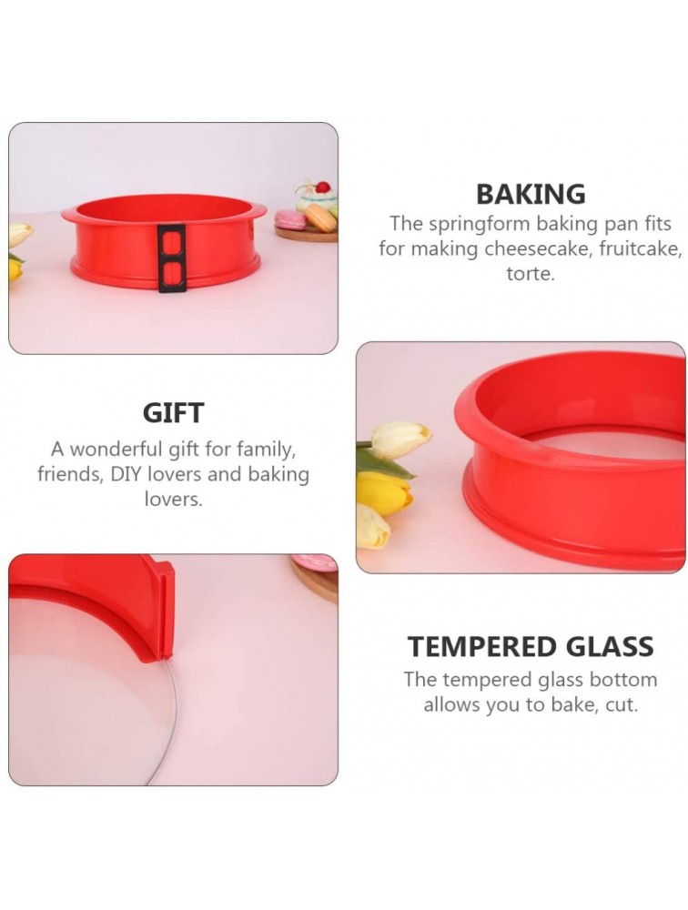 DOITOOL Silicone Cake Springform Pan with Removable Glass Bottom Cake Mold Non- Stick Baking Pan Dessert Molds Bread Toast Mould Toast Brownie Mold Baking Tools Kitchen Supplies - BEUG82D1P