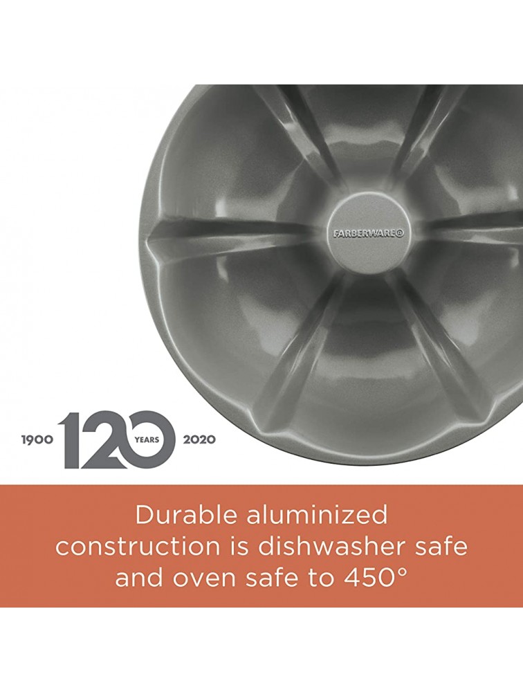 Farberware Fluted Mold Pan Nonstick Pressure Cooker Bakeware Round 8.25 Inch Gray - BH84NHM81