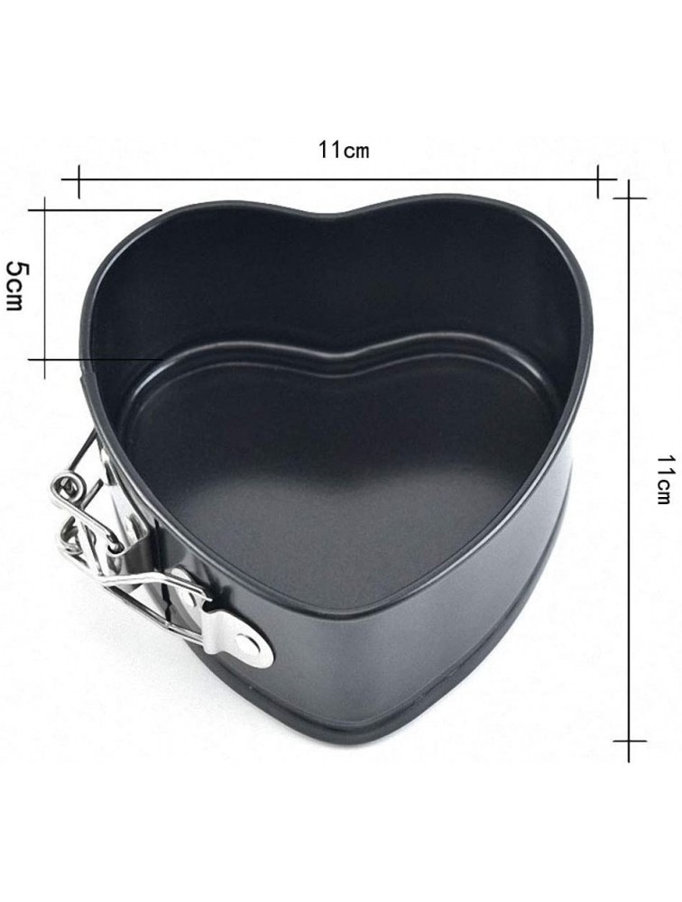 JMXC Set of 4 Mini Non-Stick Heart Springform Pan，Non-stick Springform Pan DIY 4 Inch Heart Shaped Cake Pan - BND4V0E52