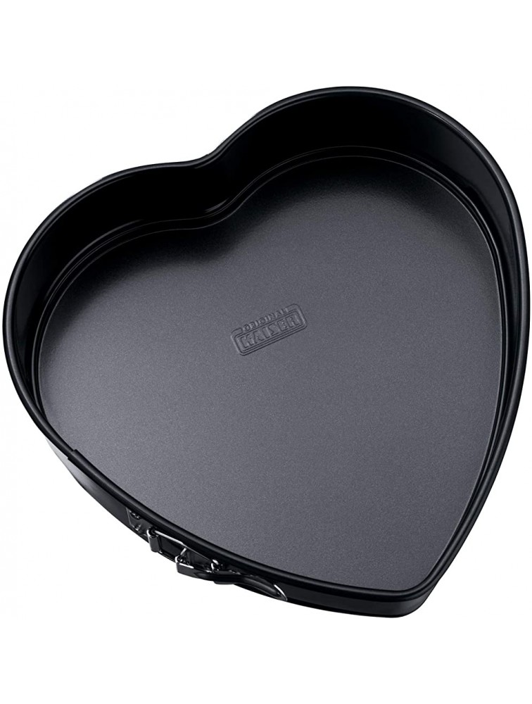 KAISER Cake Springform Pan Heart-Sized 25 x 26 x 7 cm Classic Good Non-Stick Coating Even Browning Through Optimal Heat Conduction with Recipe Booklet - BV9OHY4KV